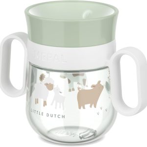 Mepal – Mio Little Dutch 360° Trainer Cup – Leak proof – 360° rim for drinking on both sides – Easy handles – Auto close when you stop drinking – 200ml – Little Farm