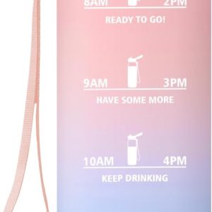 1L Water Bottle, Motivational Water Bottle and Leak Proof, Water Bottle with Time Marker, Sports Water Bottle with Straw, Reusable, for Office, Hiking, Bicycle, Office, Adults