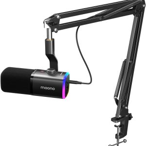 MAONO Dynamic Gaming Microphone:USB XLR Dynamic Computer Microphone with Software-RGB PC Microphone Kit for Gamer-Podcast for Streaming Recording Studio