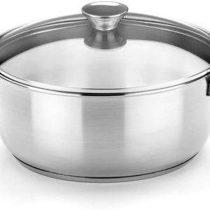 BRA Ancora – Saucepan, 20 cm, 18/10 Stainless Steel, with Glass Lid (Braisogona_A390353)