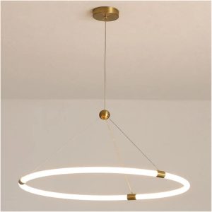 CFWSHJ Ring Led Pendant Lamp Dimmable Acrylic Tube Compatible with Dining Living Room Center Table Bedroom Chandelier Decor Lusters Fixture,Ceiling Light