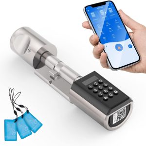 WE.LOCK Digital Door Lock Electronic Cylinder Lock Smart Lock with Code,RFID Card,WiFi Smart Lock,Smart Lock Easy to Install