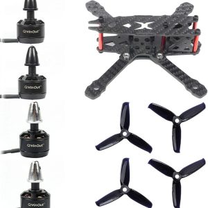 QWinOut FS135 135mm Carbon Fiber Frame Kit with 1306 3100KV CW/CCW Brushless Motor 3052 3-Blade Propeller for DIY RC Drone FPV Quadcopter