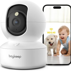BoyKeep Pet Camera, 2K 3MP 360° WiFi Cameras with App, Wireless Indoor Security Camera for Baby Cat Puppy CCTV Two-Way Audio Night Vision