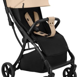 MoMi PAOLA stroller with automatic folding system, up to 22 kg child weight, 5-point harness, shopping basket up to 2 kg, 4 wheels with suspension, cup holder
