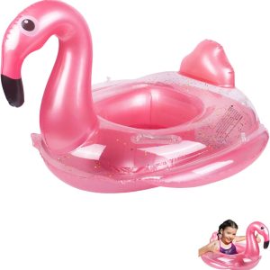 Baby Swimming Float, Inflatable Pool Float with Seat for Baby 6-36 Months, Inflatable Pool Float for 1-3 Years Old Babies (Flamingo)