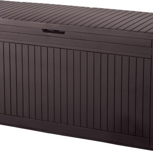 Keter Comfy – Outdoor Storage Chest, Capacity 270 L, Resin, Brown, Garden and Terrace, 44.7 x 116.5 x 57 cm