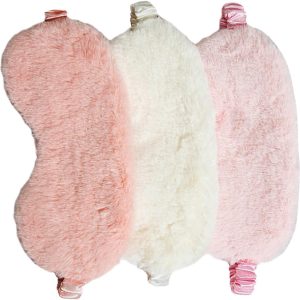 3pcs Soft Breathable Plush Eye Mask for Sleeping Decorative and Practical