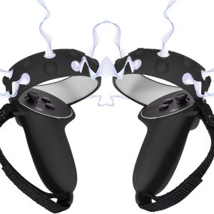 Digicharge Silicone Controller Grip for Oculus Quest 2 Touch Controller Covers Ring Protective Cover for Meta Quest 2 VR Handle, Anti-fall Protection with Adjustable Hand Strap