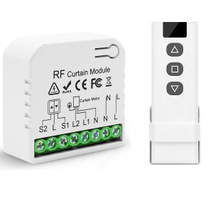 Radio Shutter Switch, Wireless Relay Module Receiver With RF Remote Control Range Up To 100M 2200W Relay Receiver For Electric Blinds