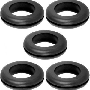 cyclingcolors 5 x Black Rubber Round Open Cable Panels Gasket Ring Electrical Washer Black (D1 = 28 x D = 23 x H1 = 2 mm)