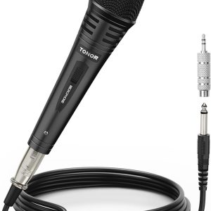 TONOR Dynamic Karaoke Singing Microphone with 5M XLR Cable, Metal Handheld Microphone Compatible with Karaoke Machine, Speaker/Amplifier/Mixer for Singing Karaoke, Talk, Wedding