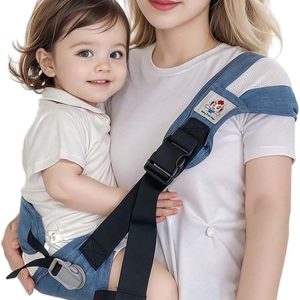 Baby Carrier with Hip Seat, Breathable and Adjustable, Non-Slip Design for 0-36 Months Babies, ASTM Certified, Ergonomic Hands-Free Baby Carrier