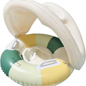 Baby Float, Inflatable Swimming Floats for 0-4 Years Old – Foldable Floating Seat with Sun Protection for Boys and Girls