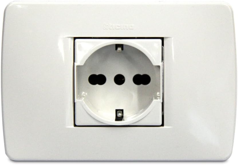 Bticino Plug Cover Complete Piece, Standard, German and Bipolar, White