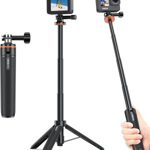 VRig TP-08 Extendable Selfie Stick, Portable Tripod for AKASO Action Camera, Vlog Tripod, Hand Grip 6.7″ to 20″