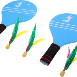 ULTECHNOVO Juego de Raquetas para Niños de Bádminton y Volantes, Palas de Plástico Azul, Equipo Portátil 2 Raquetas, 3 Volantes y Bolsa, para Interior, Patio y Actividades Deportivas