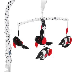 Baby Cradle Mobile Musical Toy Cradle Mobile High Contrast Black Red Red Soft Plush Prevent Strabismus for Nursery Nursery Room (Ocean)