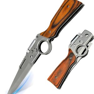 Ak47 EDC Knife Multifunction Tool Portable Folding Knife for Outdoor Camping Survival Knife with Light Suitable for Life Hiking Camping