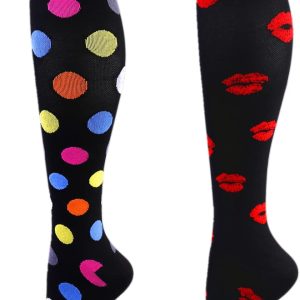 2-Pairs Compression Socks 20-30mmHg for Men Women Recovery Running Travel Nursing Health Sports