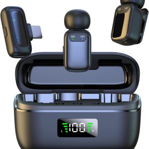 Micrófono inalámbrico de Solapa para iPhone Android iPad, Mini micrófono, Micrófono inalámbrico Reducción de ruido para Grabación de vídeo, Streaming, Podcasting, Vlogging, Tiktok, Youtube