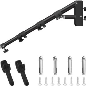 Triangle Base Wall Ring Light, Adjustable Length 110cm, 180° Flexible Rotation, Up to 3.5ft Wall Mount Arm for Photography Strobe Flash, Box