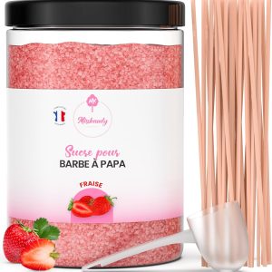 Misskandy Sugar for Cotton Candy, Strawberry 1.4 kg (Natural Flavors and Dyes) +50 Sticks