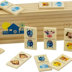 Science4you Animal Dominoes – Madeira Dominoes Game for Kids 3+ years old – Wooden Toys, Games & Gifts for Boys and Girls 2 3 4 5+ years old