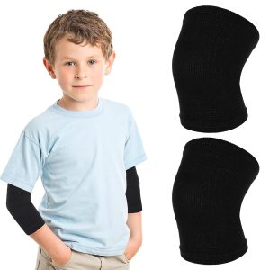 Kids Nylon Elbow Brace Forearm Compression Wrist Brace Forearm Elbow Brace for Boys Girls Black
