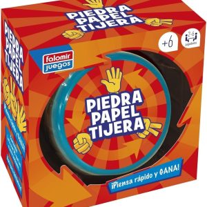 Falomir – Board Game Stone, Paper or Scissors, Fast Acting, Winner Gets Higher Number of Cards, Aluminum Material, Multicolor