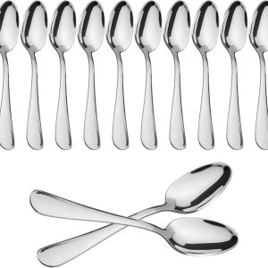 12 Dessert Spoons 15 x 3.2 cm Highly Polished Stainless Steel 18/0