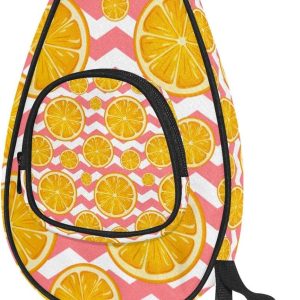 Table Tennis Bat Cover Orange Slices Bottom Ping Pong Bat Bag Table Tennis Racket Bag with Bag for 4-5 Balls