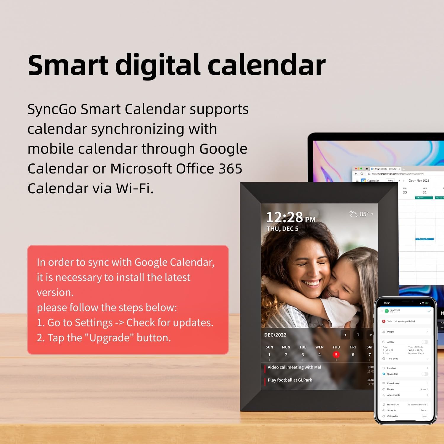 10.1 Inch Touch Screen Wi-Fi Smart Digital Calendar - Image 2