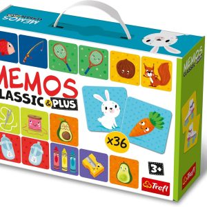 Trefl – Memos Classic & Plus, Logic – Educational Memory Game for Toddlers, Find Pairs of Pictures, Various Fun Variants, Classic Memory Game for Kids Ages 3 and Up