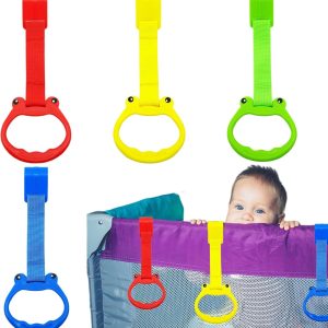 Anillos de dominadas para corralito, 4 Asas seguras de Dibujos Animados, 24 x 8 cm, Mejora la coordinación -Mano, Accesorios para Parque Infantil para el Desarrollo de Habilidades motoras