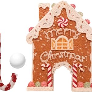 Gingerbread Golf Game Set – Christmas Golf Toy For Kids | Wood ABS Paper with Candy Cane Design, Funny Outdoor Game, For Party Gatherings, Events, Celebration, Birthday, Holiday