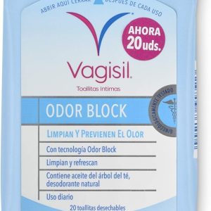 Vagisil Odor Block Intimate Hygiene Wipes, Clean, Freshen and Prevent Odor Up to 24H, 20 Units