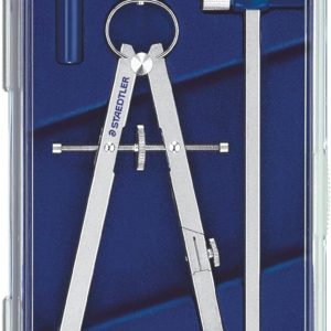 STAEDTLER Mars – 551 Precision Metal Compass with Spindle and Center Wheel, Single Case