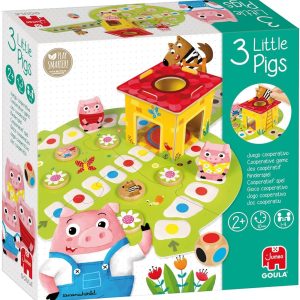 Goula The 3 Little Pigs: Preschool Educational Board Game for Children from 2 Years, Children’s Game 1 to 4 Players with Wooden Pieces and Puzzle Board – Toys Children 2 Years Old