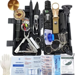 Survival Kit, 63 in 1 Multifunctional First Aid Medicine Cabinet Equipment, Ideal Christmas and Birthday Gifts for Men Emergency Survival for Travel Walking Camping