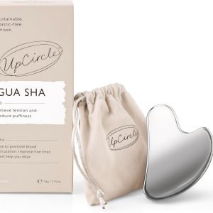 UpCircle Gua Sha Facial Tool – Relieves Tension, Helps Lymphatic Drainage + Increase Circulation for a Healthy Glow – Stainless Steel Tool
