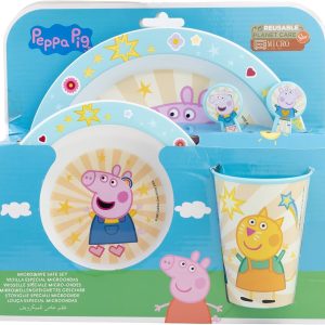 2630; Reusable Peppa Pig Tableware; Composed of Glass; Plate and Bowl; BPA Free