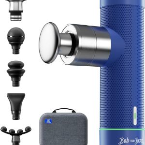 Bob and Brad A7 Mini Massage Gun with 11MM Width, Portable Deep Tissue Percussion Muscle Massage Gun for Pain Relief, Type-C Quick Charge, Blue