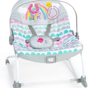 Bright Starts Rosy Rainbow Vibration Rocking Seat for Baby Girl Boy Newborn +