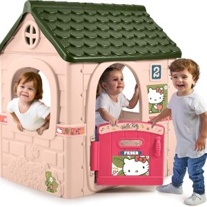 FEBER – Hello Kitty House, Children’s House with Hinged Door, Has Stickers to Decorate the House, Colours, Resistant to Sunlight, Easy Assembly, From 2 Years, Famous (FE201000)