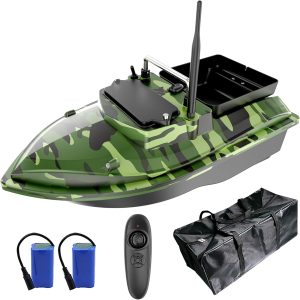 Carp Fishing Bait Boats, RC Fishing Bait Boat, Load 2kg with Spare Batteries, Bait Bag for Carp Fishing (Camouflage Green)