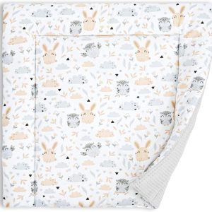 Baby Changing Mat Comfortable 75 x 72 cm – Cotton Mattress Waterproof and Foldable Portable for Comfortable Easy to Clean Cushion Muda Cutter Fraldas Mat 75 x 72 cm Oeko-Tex Owls