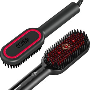 TYMO Ionic Hair Straightener Brush – TYMO Ionic Plus Professional Hair Straightener, Fast Styling, 16 Temperatures, 80-230 °C, LCD Display, Universal Voltage, Fast Heating, Anti-Scald