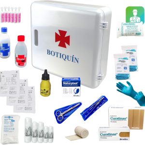 Pharmaceutical Medicine Cabinet Wall First Aid for Home and Work, First Aid Kit for Home Office with Gloves, Bandages, Gauzes, Cotton, Scissors, Plasters