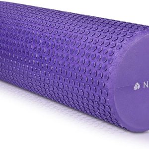 Navaris Roller for Pilates – EVA Foam Roller for Massage Fitness Yoga Gym – Foam Roller for Muscle Training Balance Elasticity